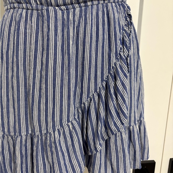 American Eagle Blue Striped Wrap Short Summer‎ Mini Dress Size Small - Picture 2 of 13